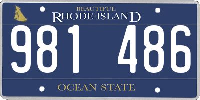 RI license plate 981486