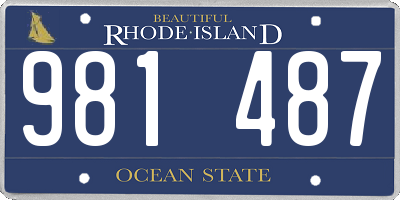 RI license plate 981487