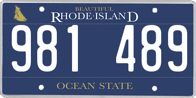 RI license plate 981489