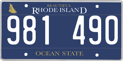 RI license plate 981490