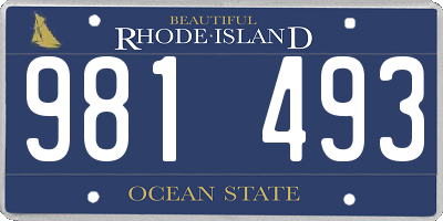 RI license plate 981493