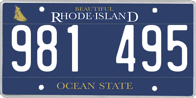 RI license plate 981495