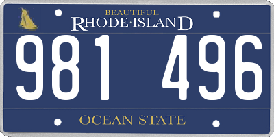 RI license plate 981496