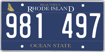 RI license plate 981497