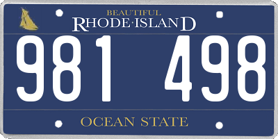 RI license plate 981498