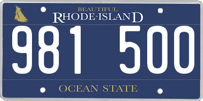 RI license plate 981500