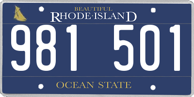 RI license plate 981501