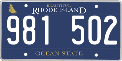 RI license plate 981502