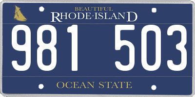 RI license plate 981503