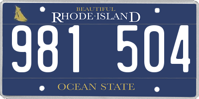 RI license plate 981504