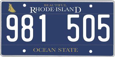 RI license plate 981505