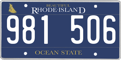 RI license plate 981506