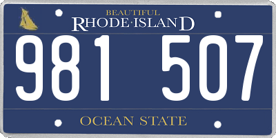 RI license plate 981507