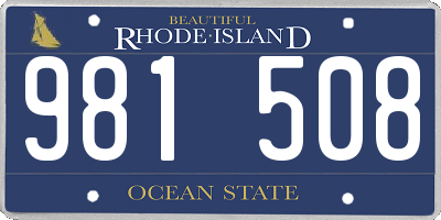 RI license plate 981508