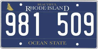 RI license plate 981509