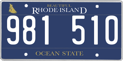 RI license plate 981510