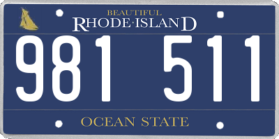 RI license plate 981511