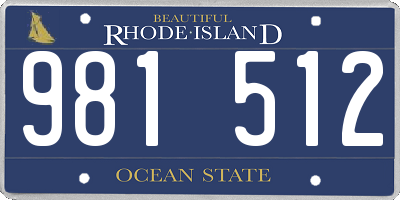 RI license plate 981512