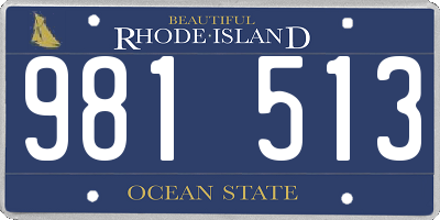 RI license plate 981513