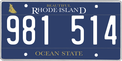 RI license plate 981514