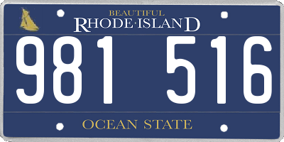 RI license plate 981516