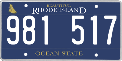 RI license plate 981517