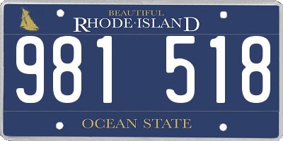 RI license plate 981518