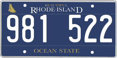 RI license plate 981522