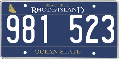 RI license plate 981523