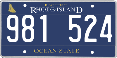 RI license plate 981524