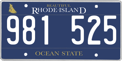 RI license plate 981525