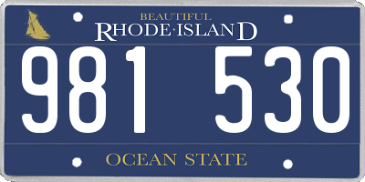 RI license plate 981530