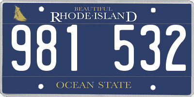 RI license plate 981532