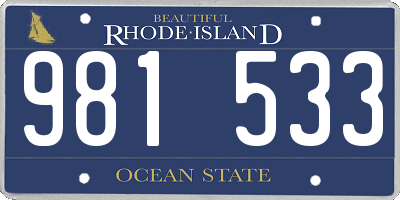 RI license plate 981533