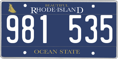 RI license plate 981535