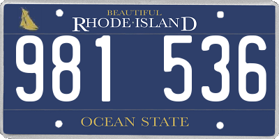 RI license plate 981536