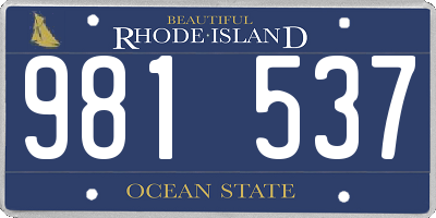 RI license plate 981537