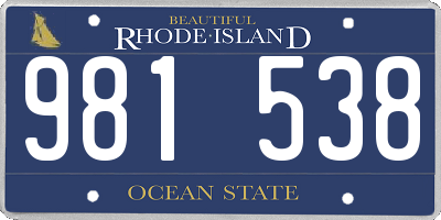 RI license plate 981538