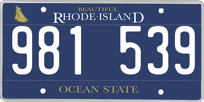 RI license plate 981539