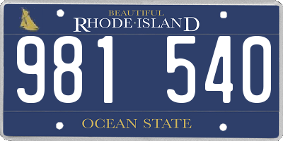 RI license plate 981540