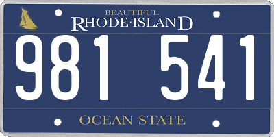 RI license plate 981541