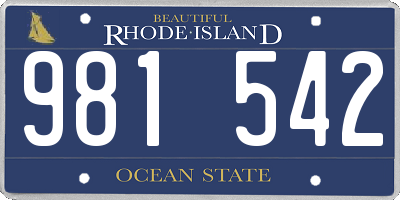 RI license plate 981542