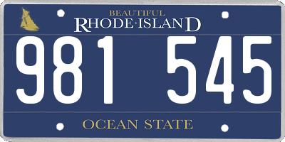 RI license plate 981545