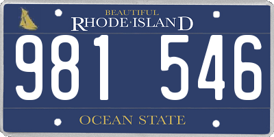 RI license plate 981546