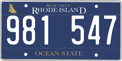 RI license plate 981547