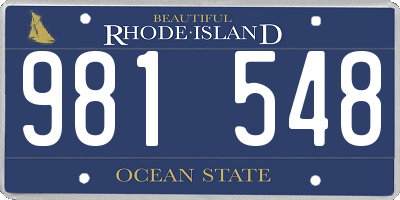 RI license plate 981548