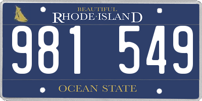 RI license plate 981549