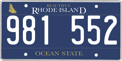 RI license plate 981552