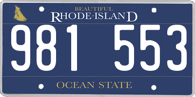 RI license plate 981553