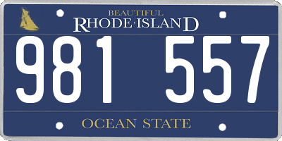 RI license plate 981557